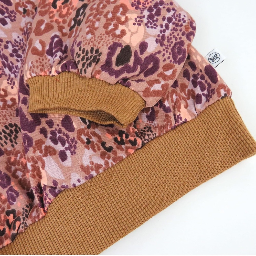 HonestBaby Clothing Leopard Print Sweatshirt Jogger Set Purple Brown | 24M | NWT - Picture 4 of 9